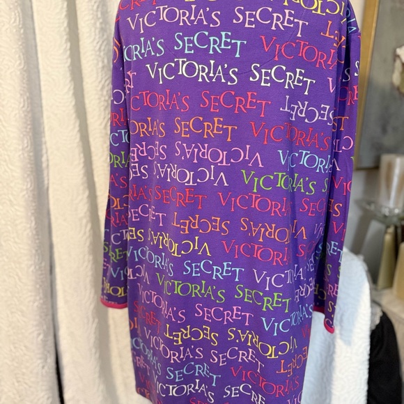 Victoria's Secret Logo Night Shirt Pajamas Long/Short Sleeve Cotton Sz M - Picture 11 of 14